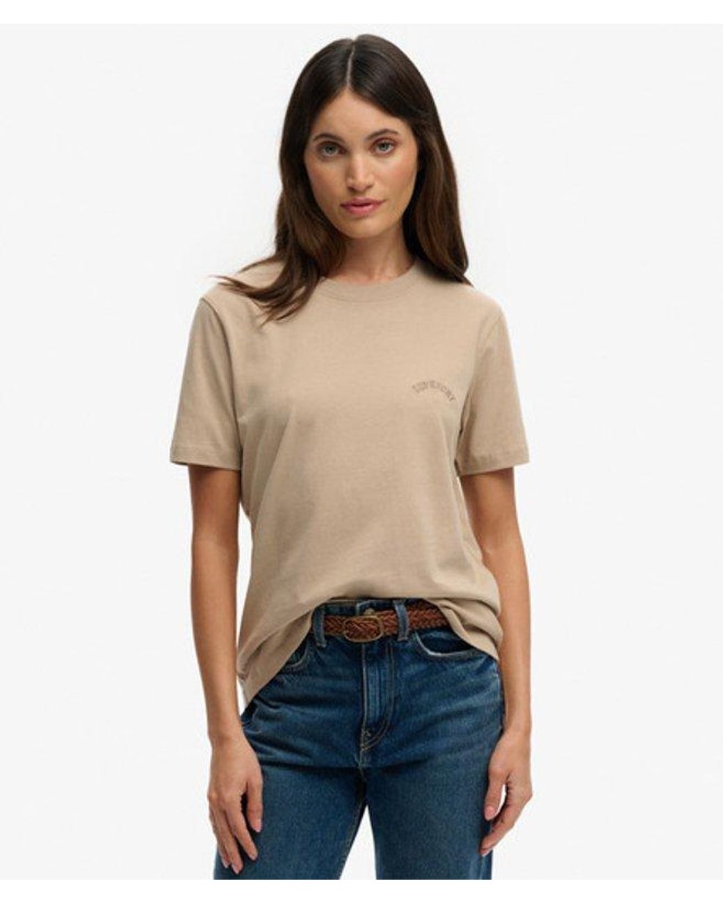 Superdry Brown & Co Essential Logo Embroidered T-shirt
