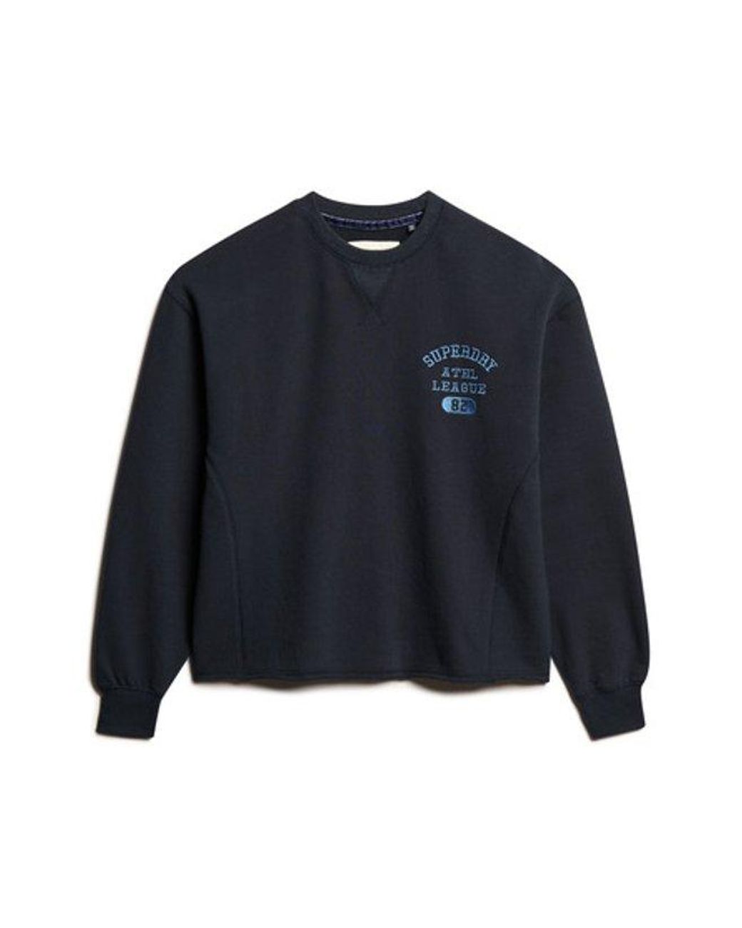 Superdry Black & Co Athletic Essentials Loose Crop Crew Sweatshirt