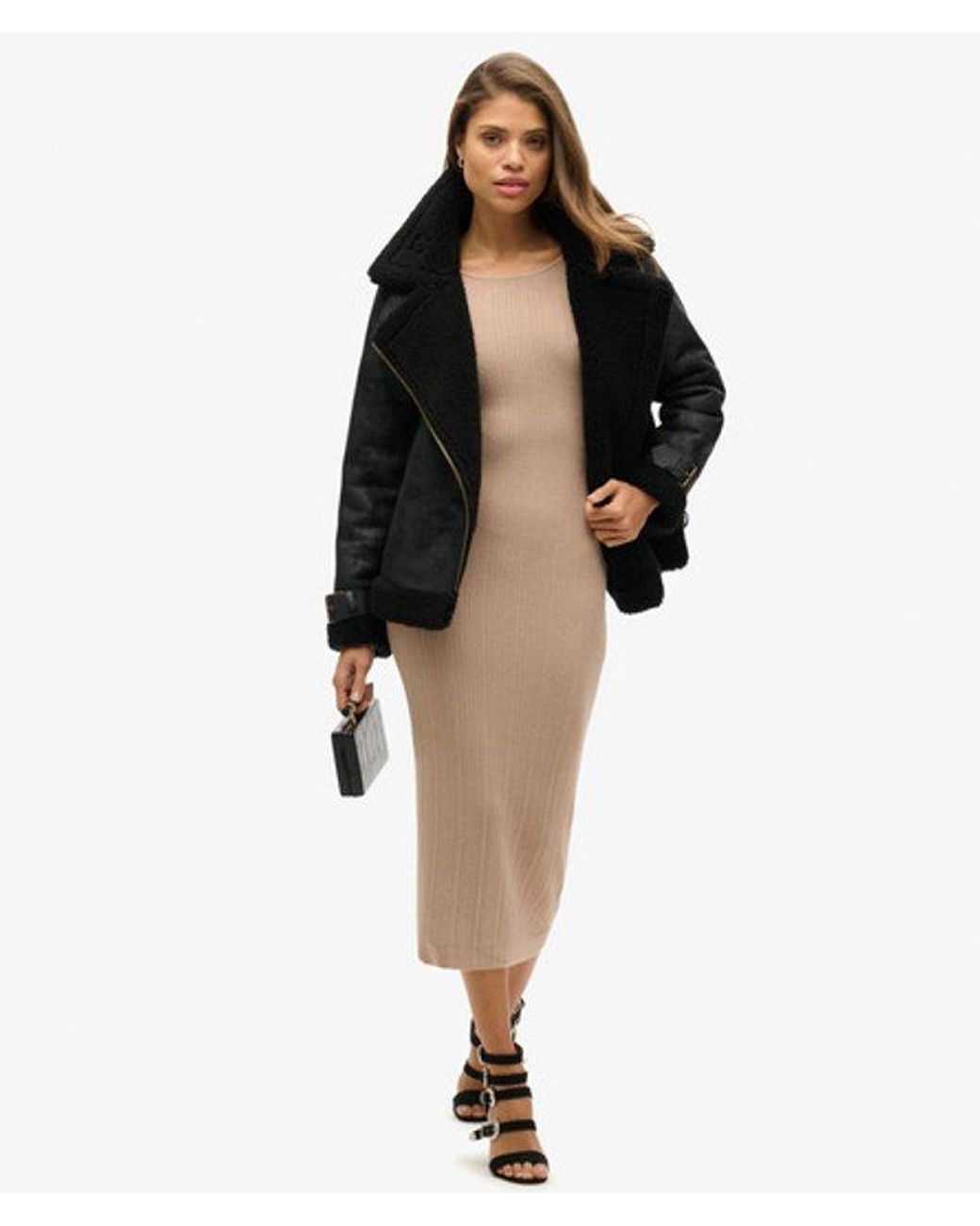 Superdry Natural & Co Rayon Backless Knitted Midi Dress