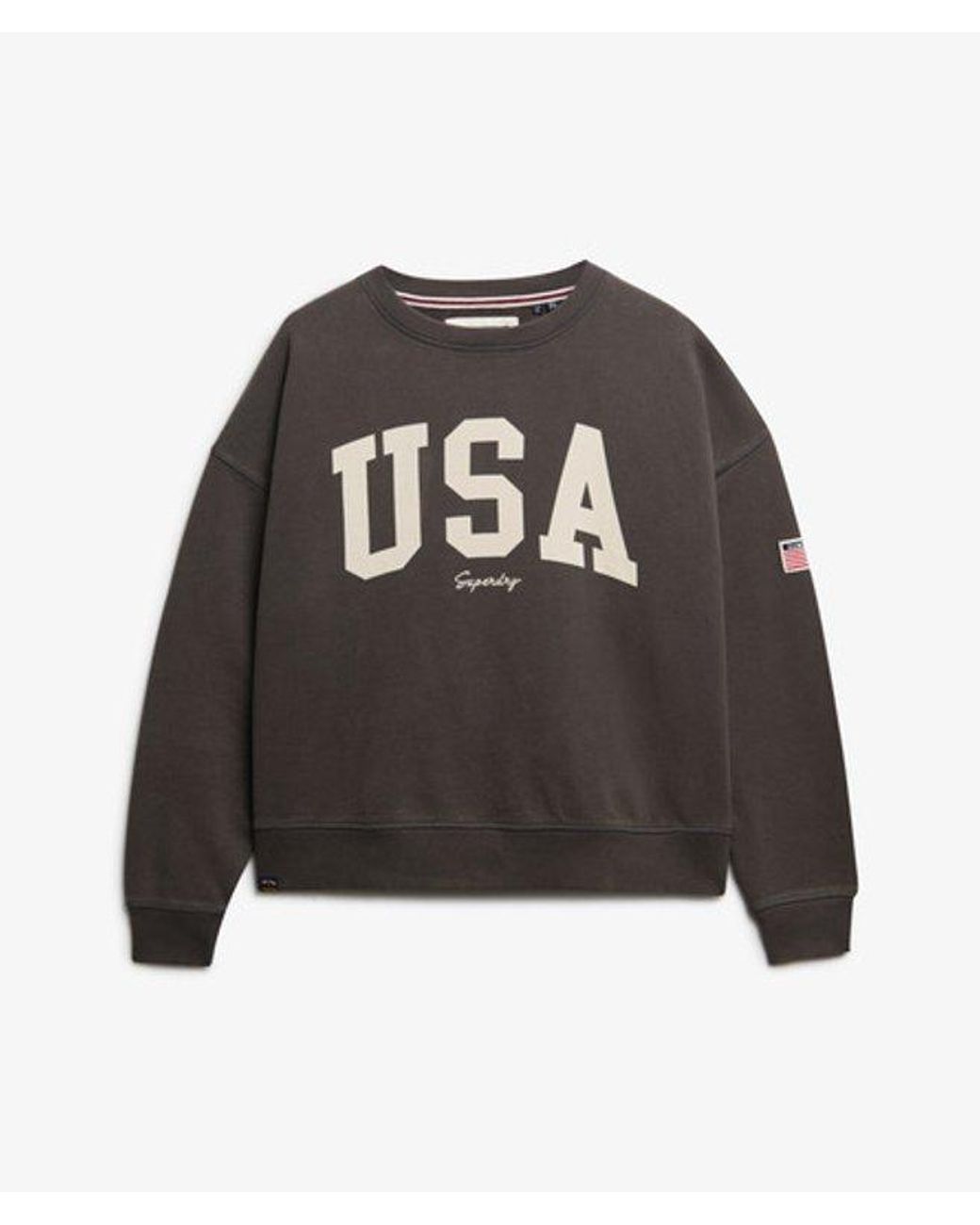 Superdry Gray & Co Athletic Essentials Relaxed Crew Sweatshirt