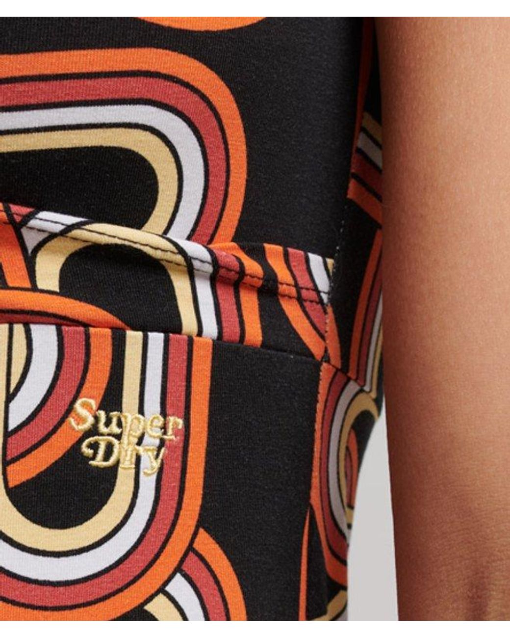 Superdry Black & Co Ladies Geometric Print Wrap Day Dress