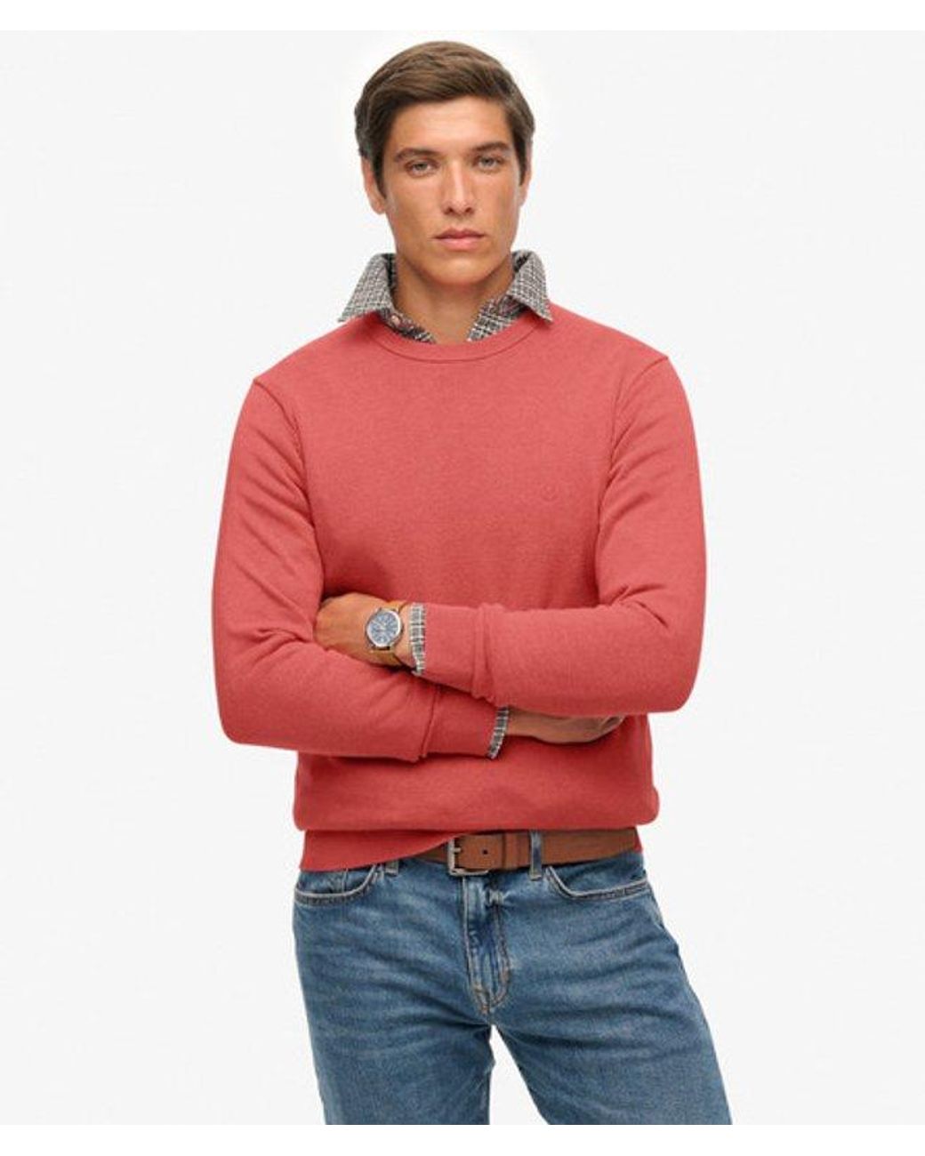 Superdry Red Essentials Cotton Jumper for men
