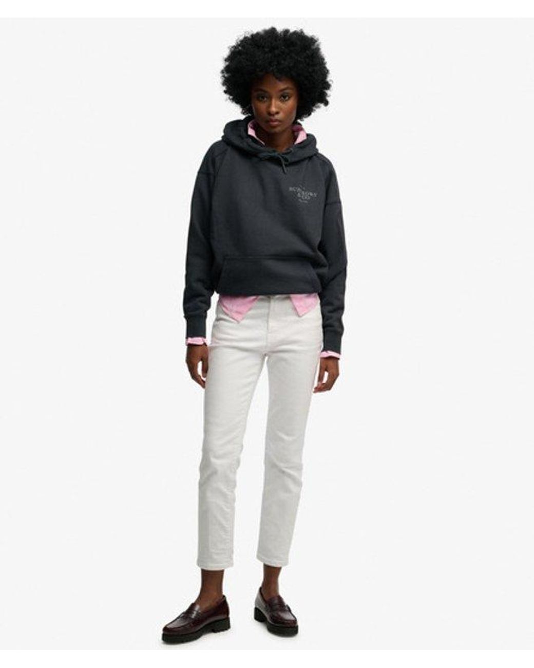 Superdry Black & Co Luxe Casual Relaxed Hoodie