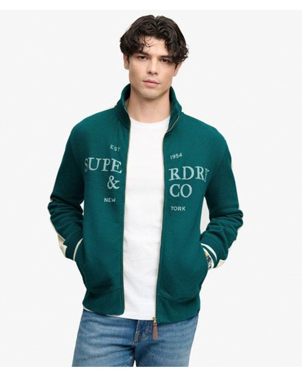 Superdry Green & Co Company Logo Track Top for men