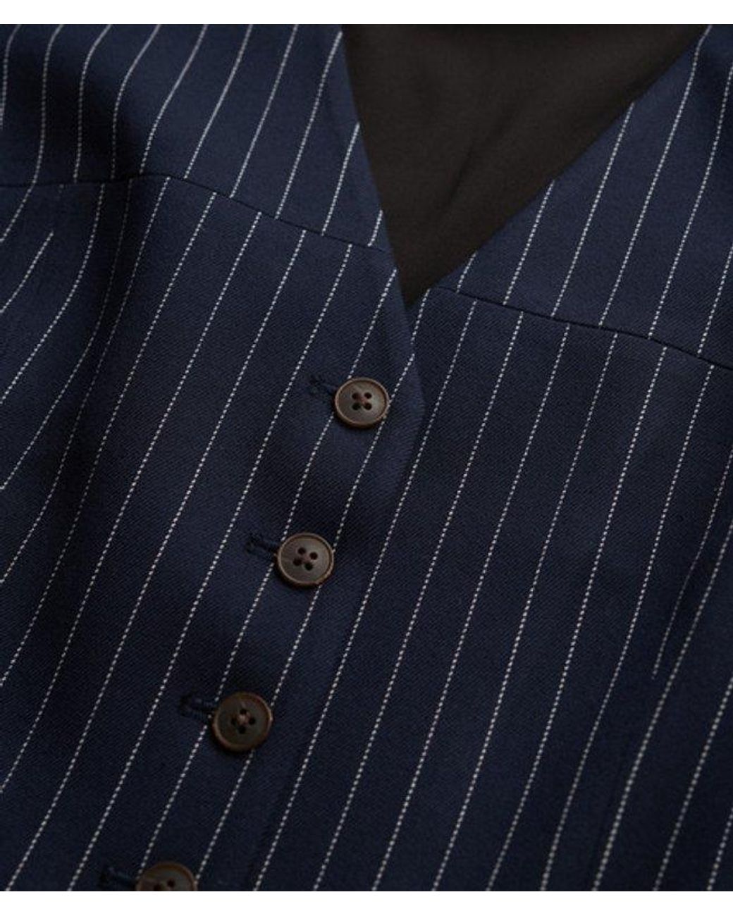 Superdry Blue & Co Pinstripe Waistcoat