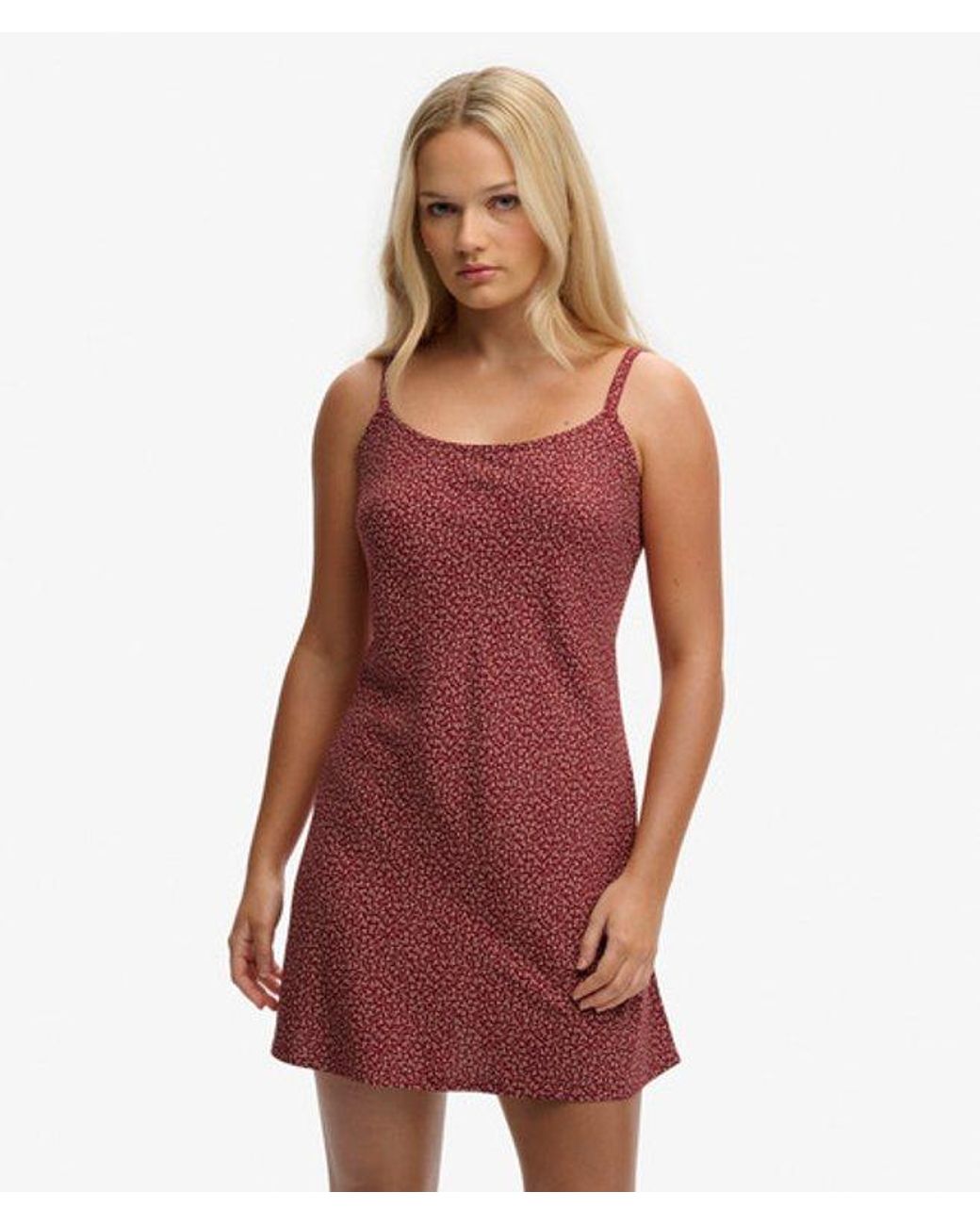 Superdry Red & Co Printed Cami Mini Dress