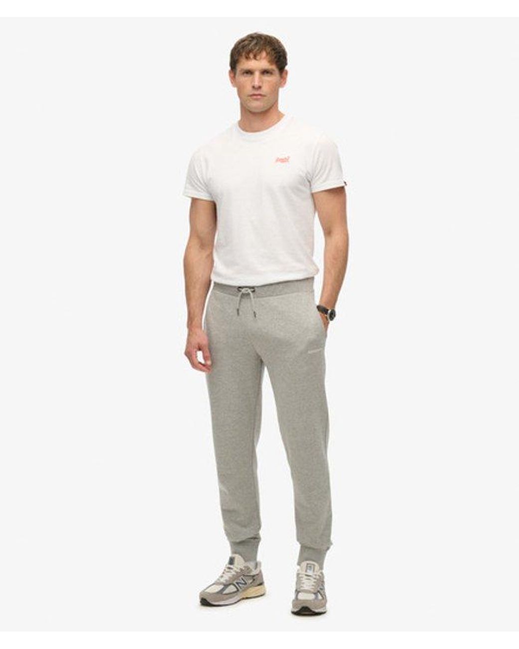 Superdry White Plain Joggers for men