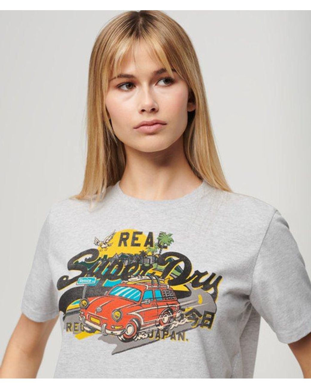 Superdry Gray La Graphic Relaxed Tee