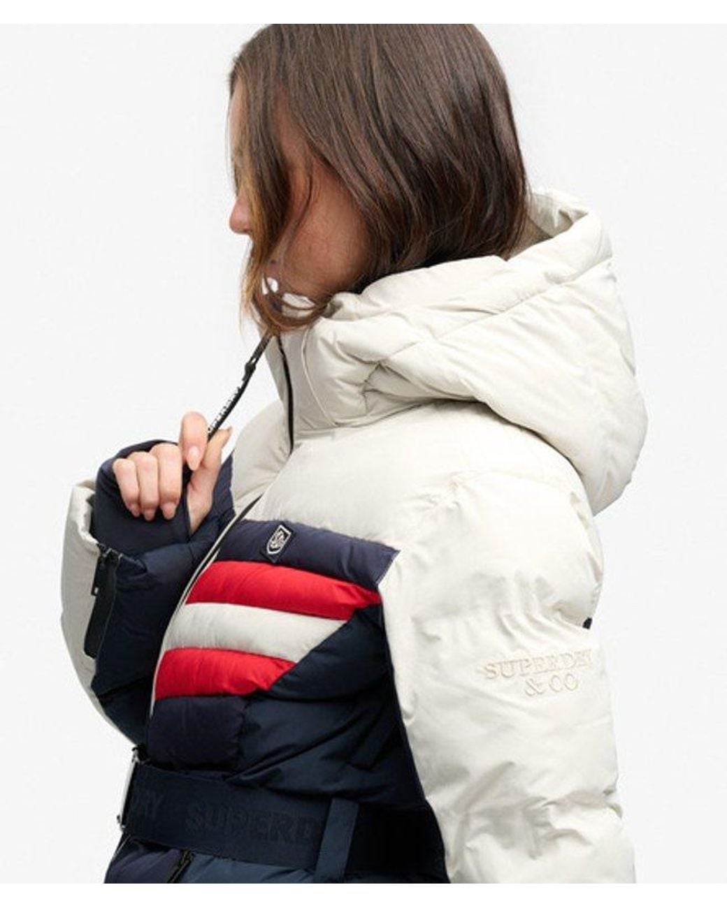 Superdry White & Co Luxe Chevron Ski Padded Jacket