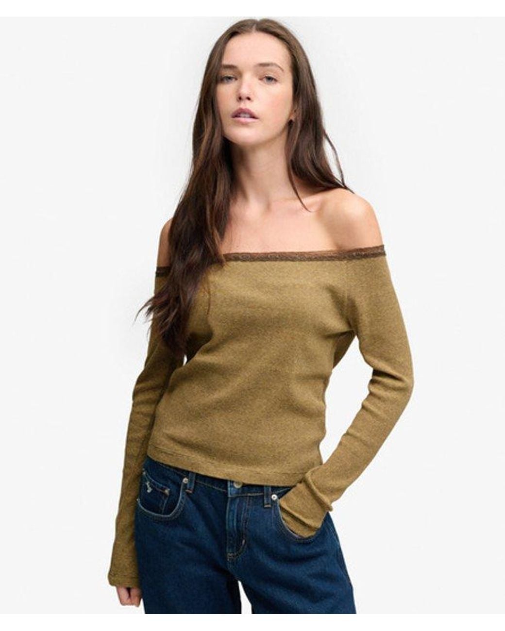 Superdry Yellow & Co Athletic Essentials Lace Long Sleeve Top