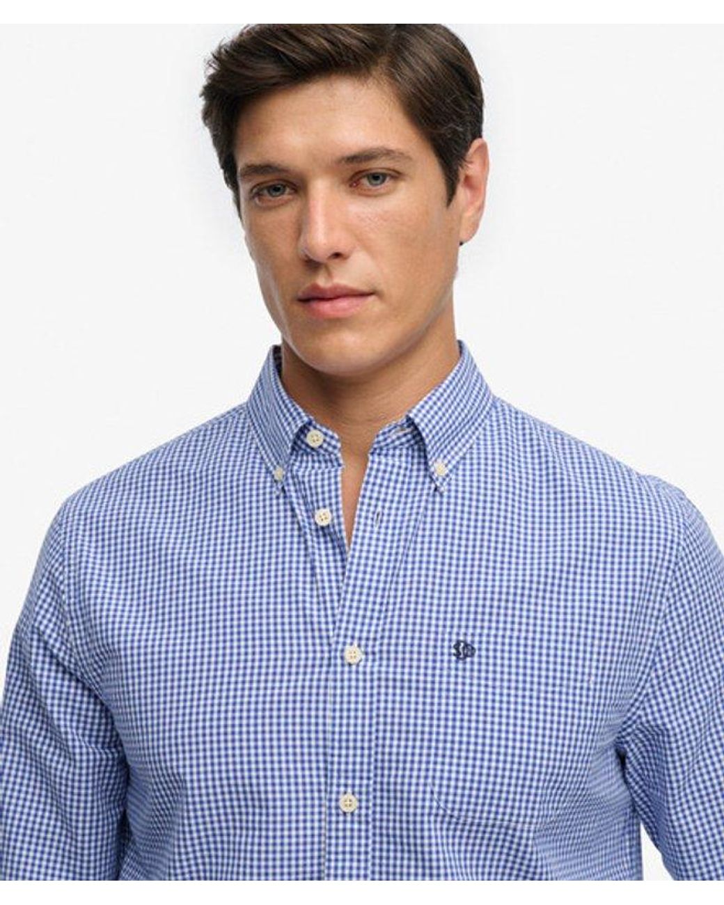 Superdry Blue & Co Preppy Poplin Long Sleeve Shirt for men