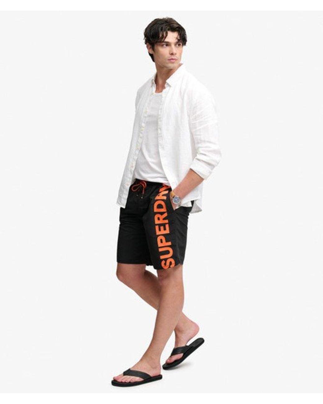 Superdry Black & Co Classic 19- Inch Logo Board Shorts for men
