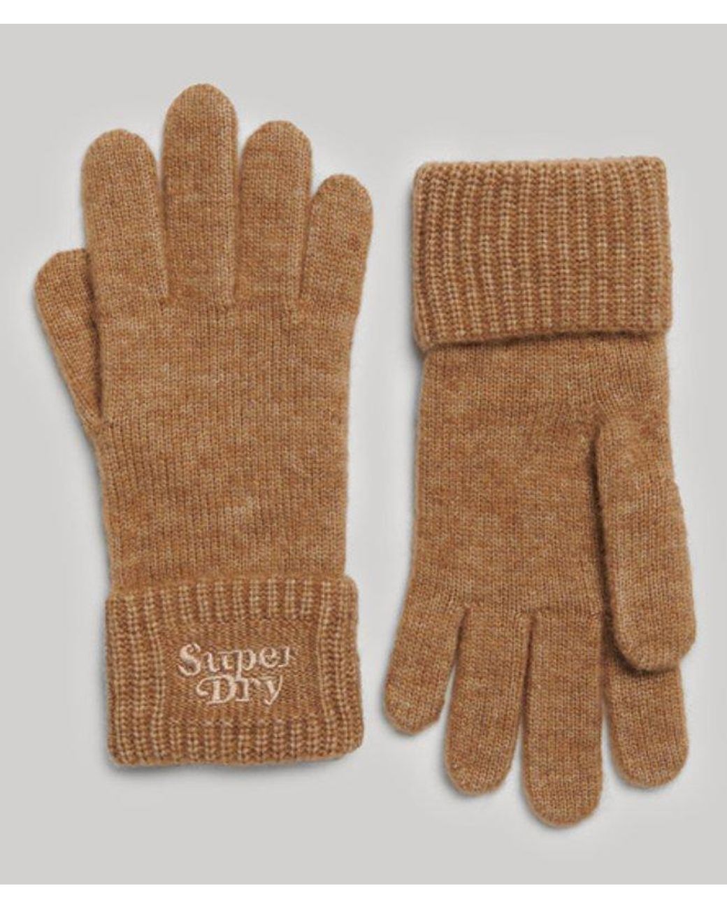 Superdry Brown & Co Knitted Ribbed Gloves