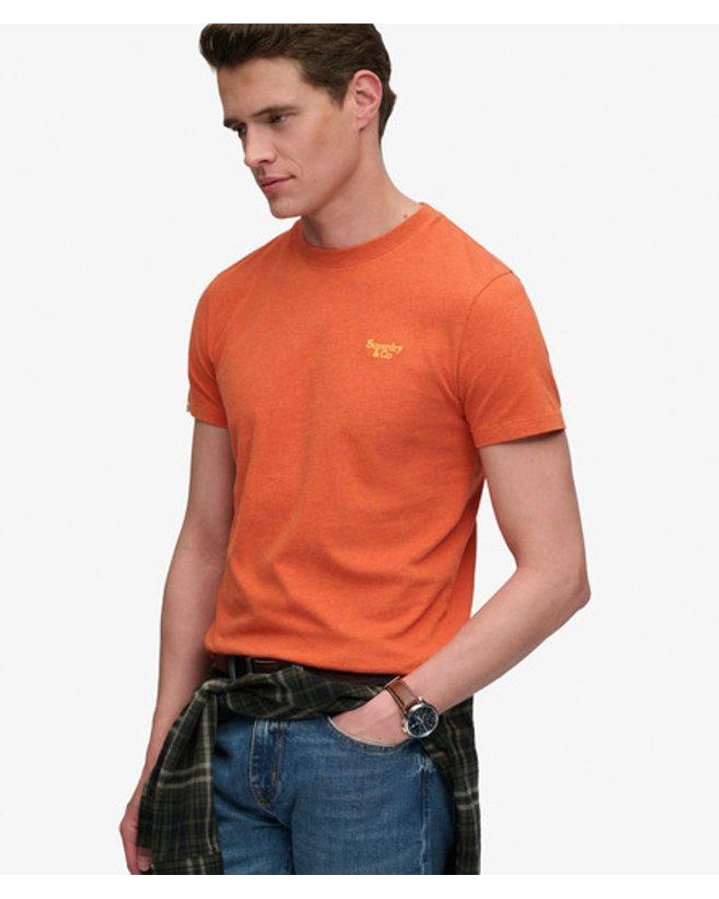 Superdry & Co Essential Serif Logo Embroidered T-shirt for men