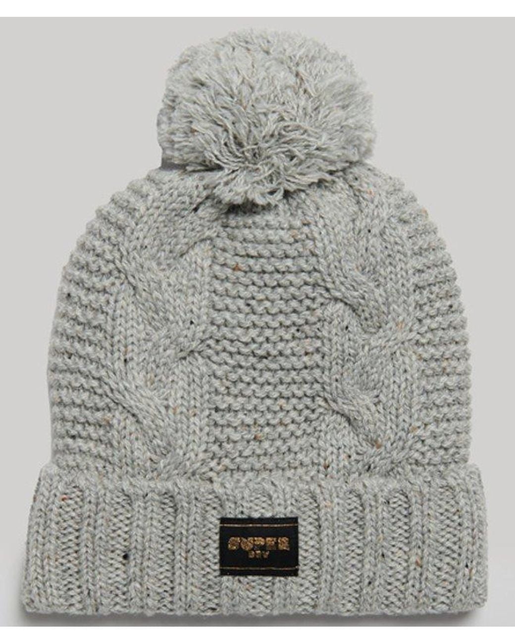 Superdry Gray & Co Cable Knit Beanie Hat
