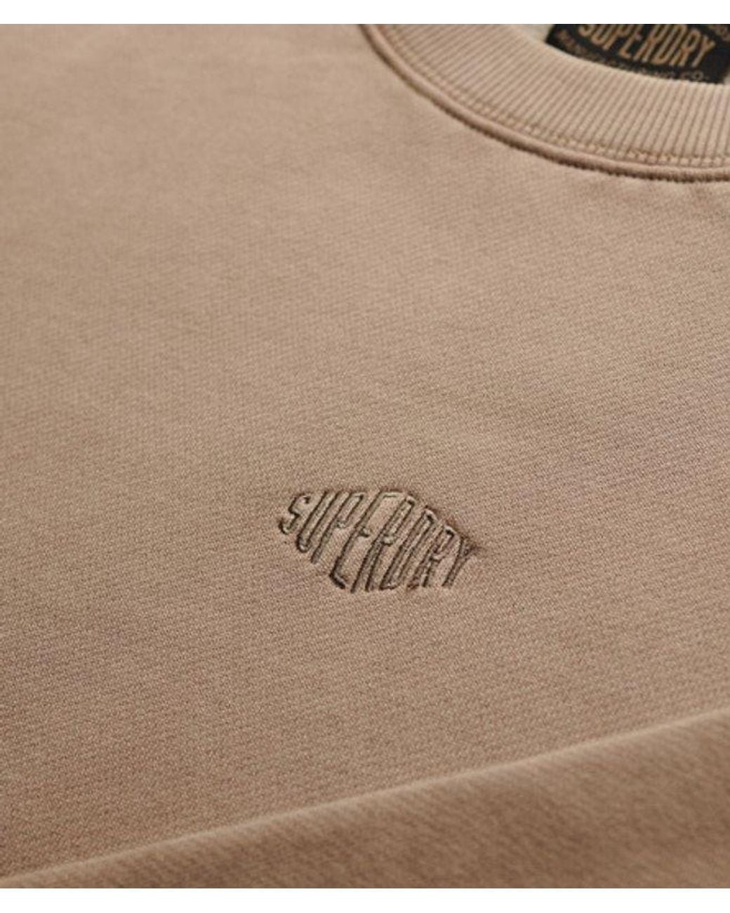 Superdry Sweatshirt Met Ronde Hals En Micrologo in het Natural voor heren