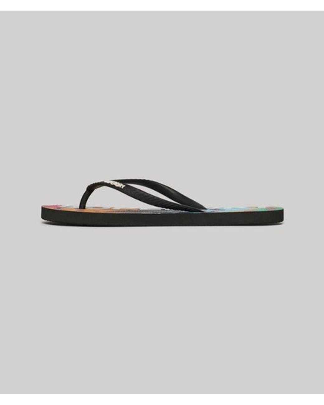 Superdry Metallic Ladies Logo Vegan Flip Flops