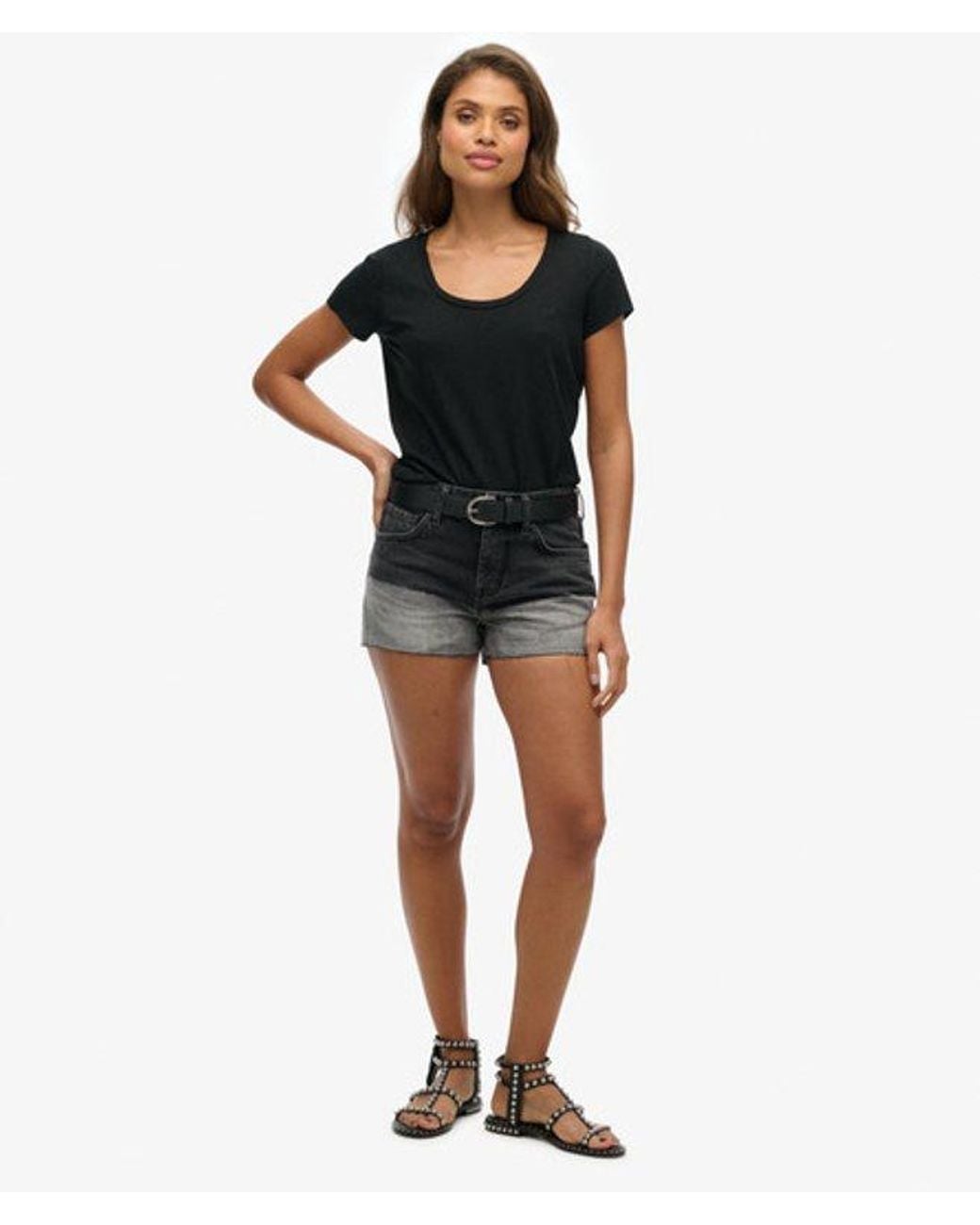 Superdry Black & Co High Rise Cut Off Shorts