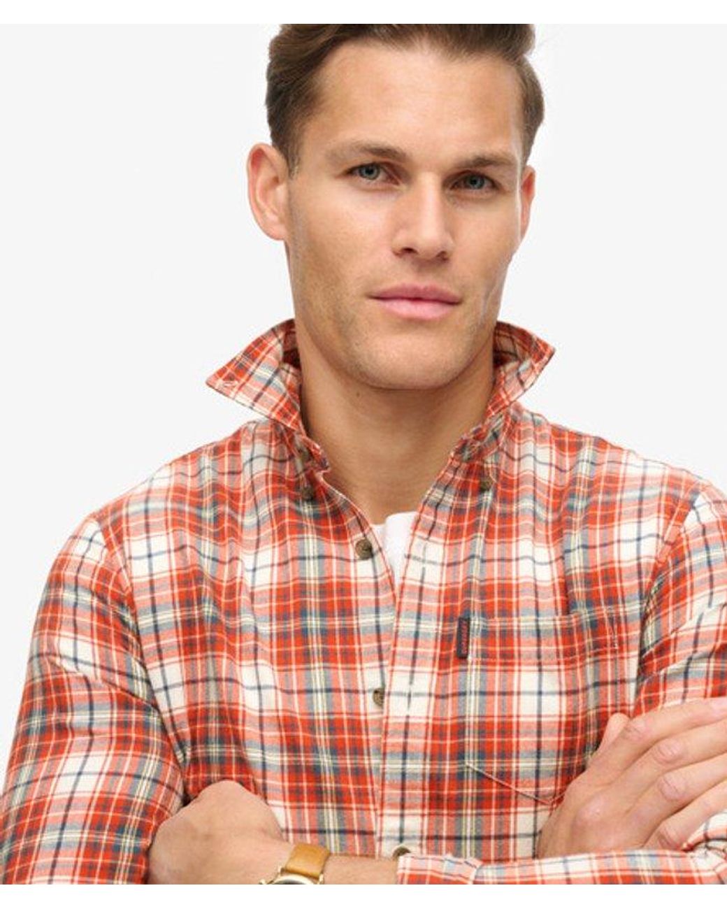 Superdry Red & Co Organic Cotton Vintage Check Shirt for men