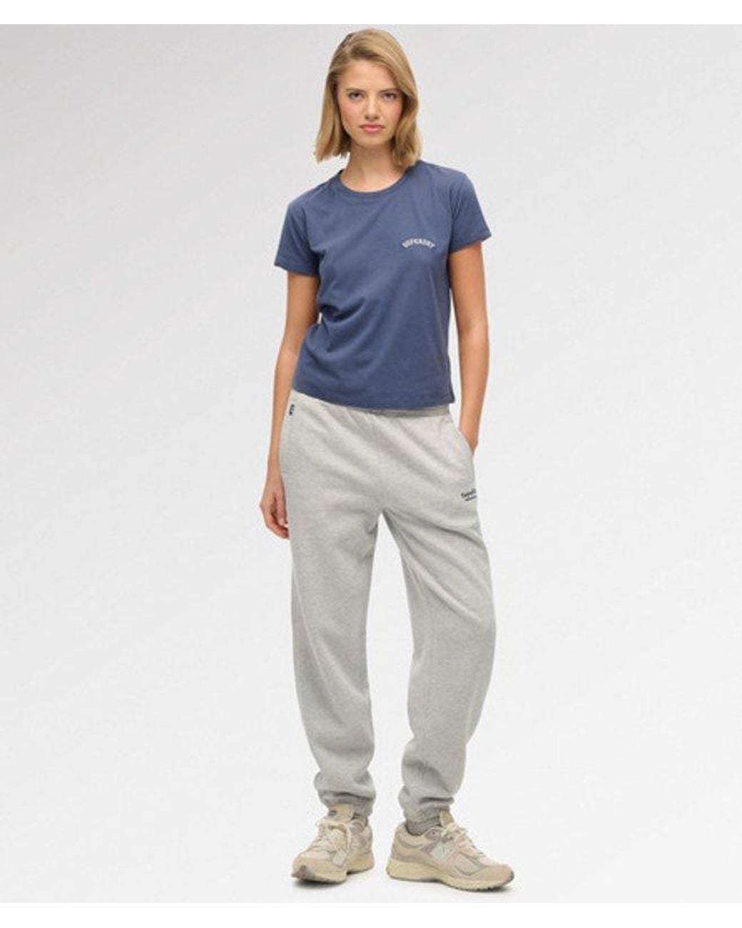 Superdry Blue Essential Logo Cuffed Joggers