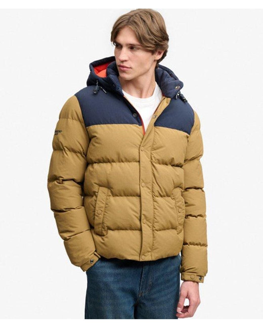 Superdry Blue & Co Everest Colour Block Puffer Jacket for men