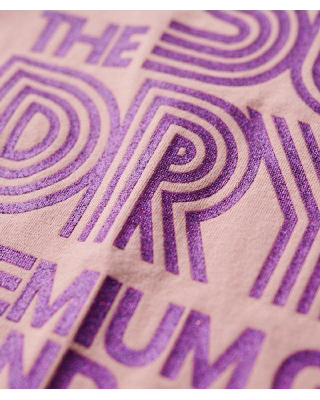 Superdry Pink & Co Retro Glitter Logo T-shirt