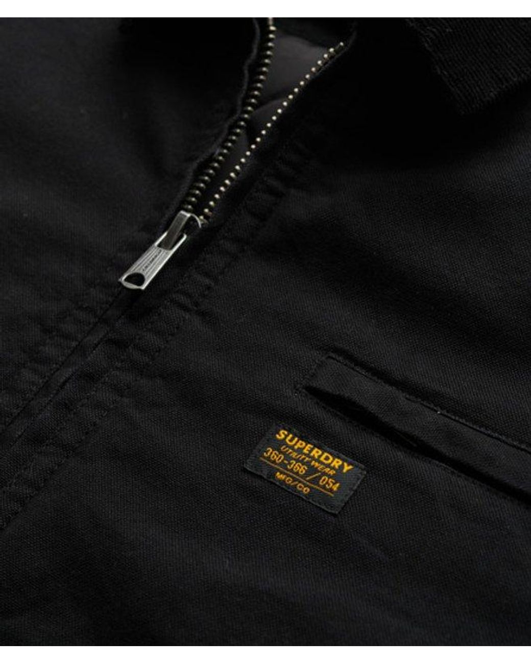 Superdry Black Cotton Canvas Barn Jacket for men
