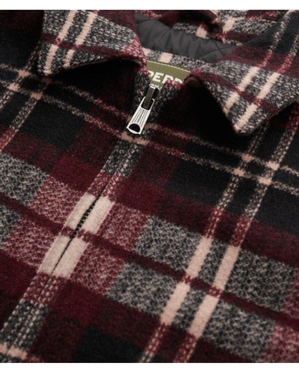 Superdry Black & Co Checked Ranch Quilted Jacket