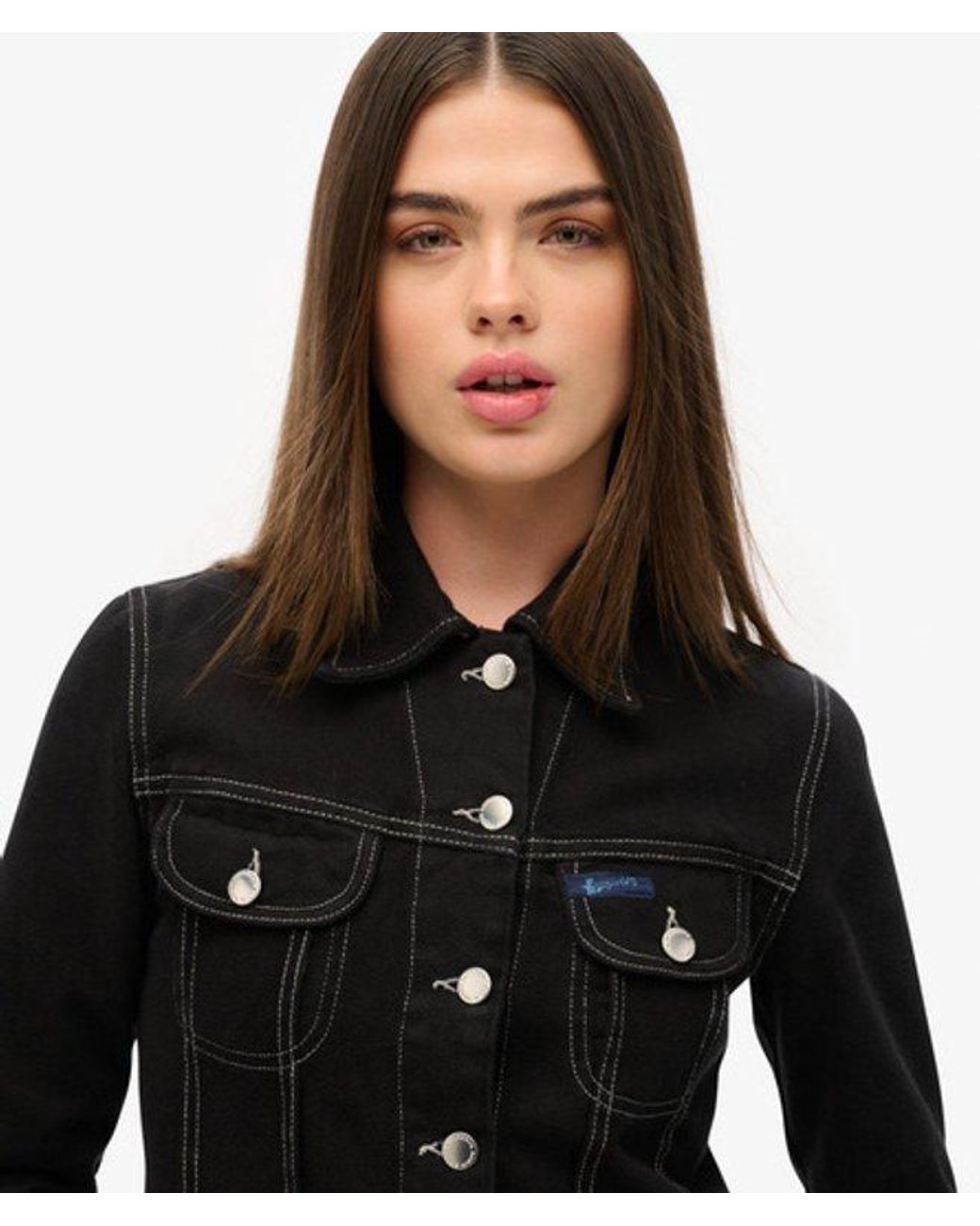 Superdry Black Workwear Cropped Jacket