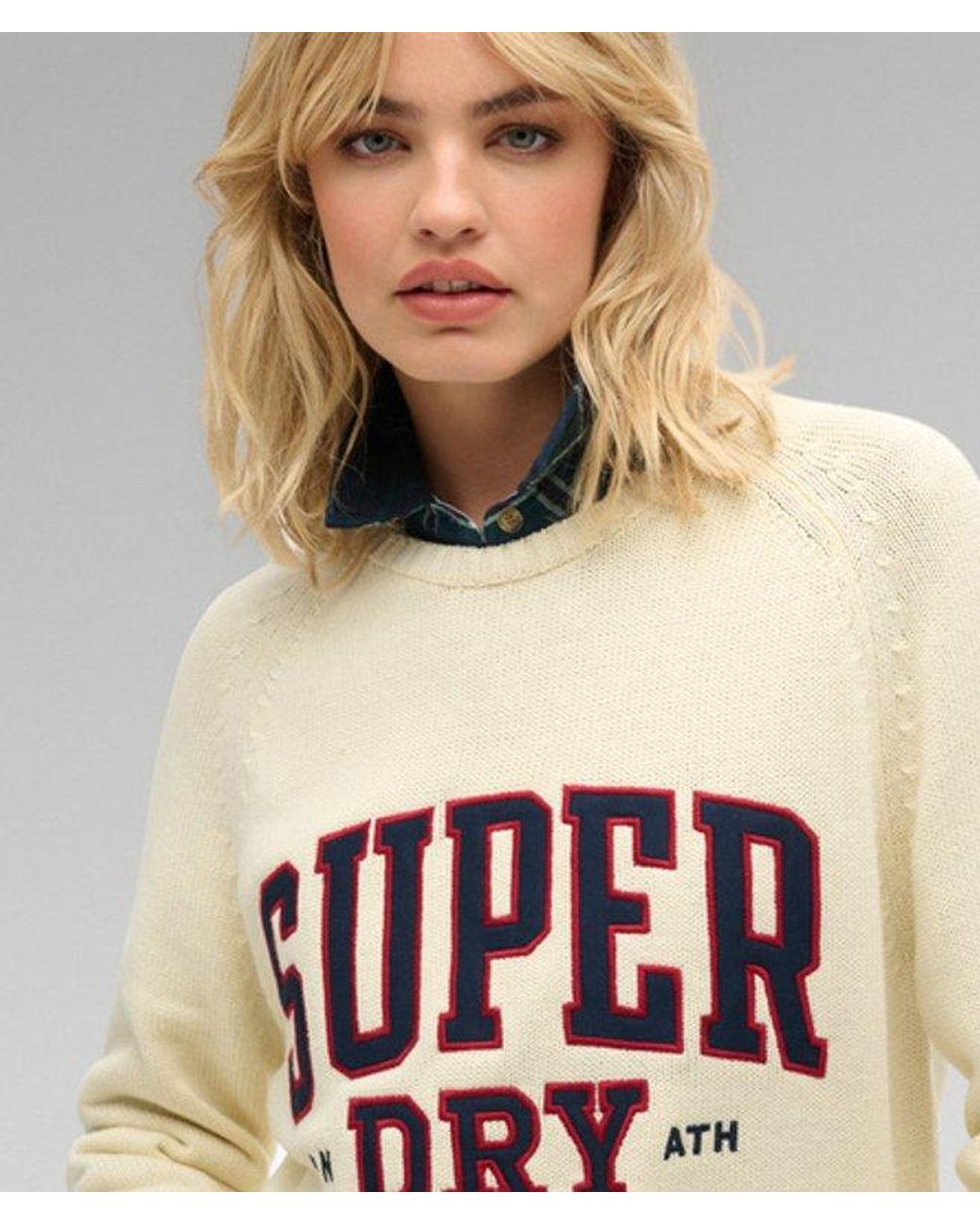 Superdry Natural & Co Slouchy Knitted Graphic Crew Jumper