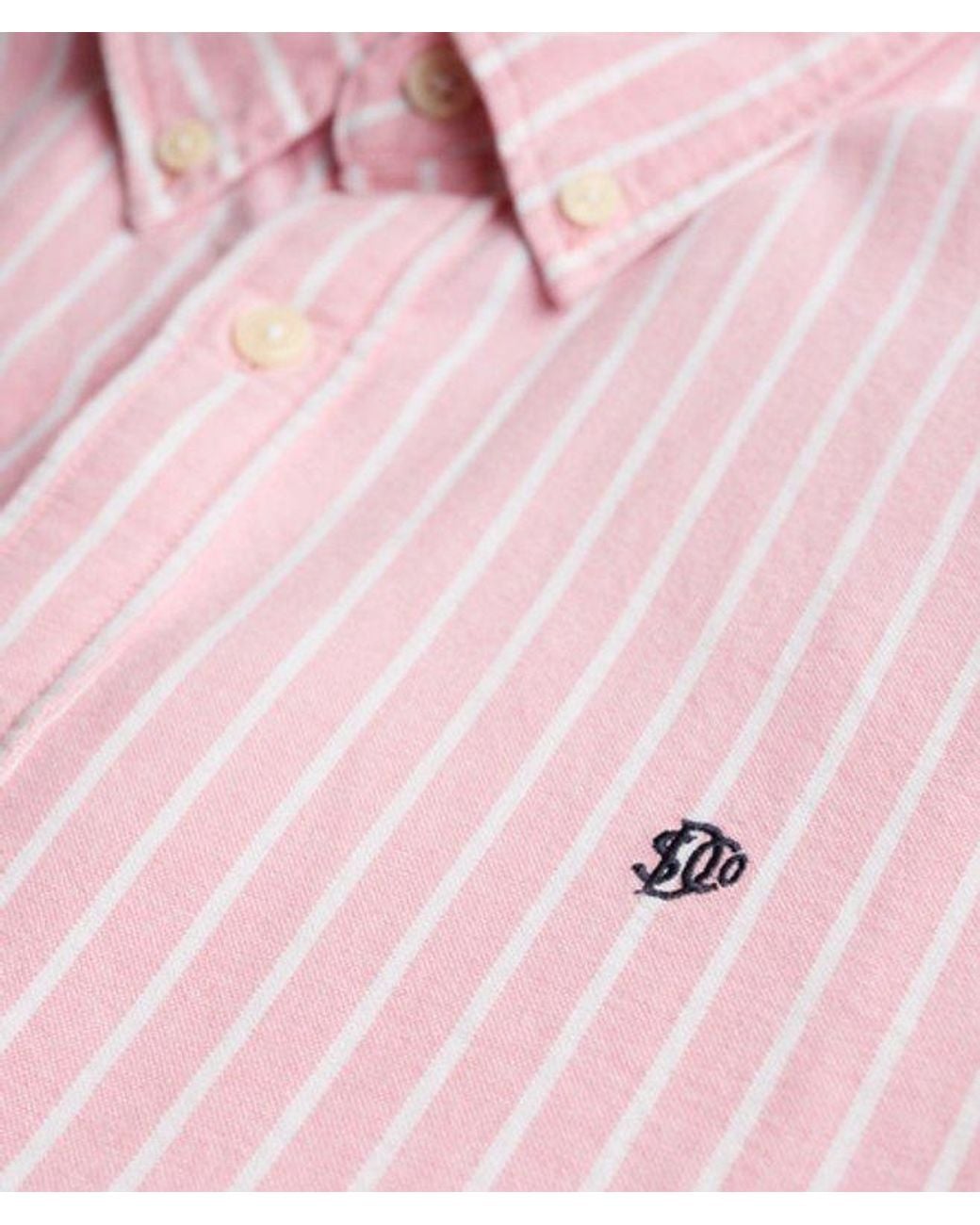 Superdry Preppy Oxford Overhemd Met Lange Mouwen in het Pink voor heren