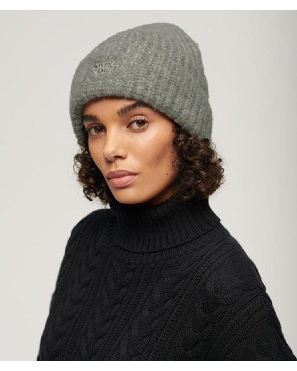 Superdry Gray & Co Rib Knit Beanie Hat