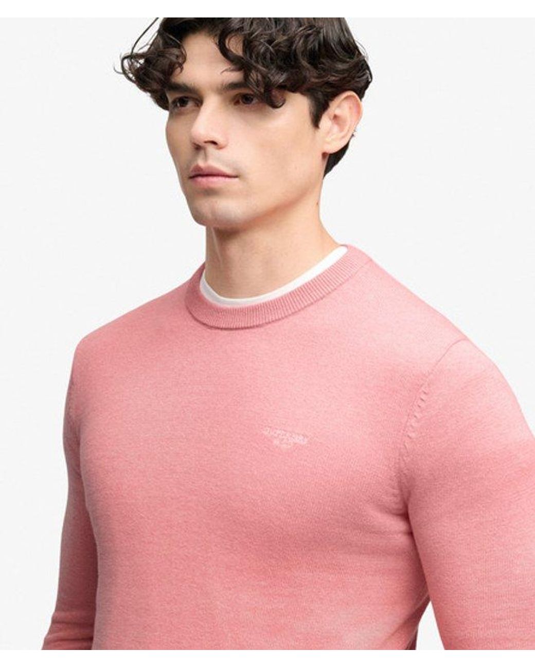 Superdry Pink Prep Essential Cotton Jumper for men