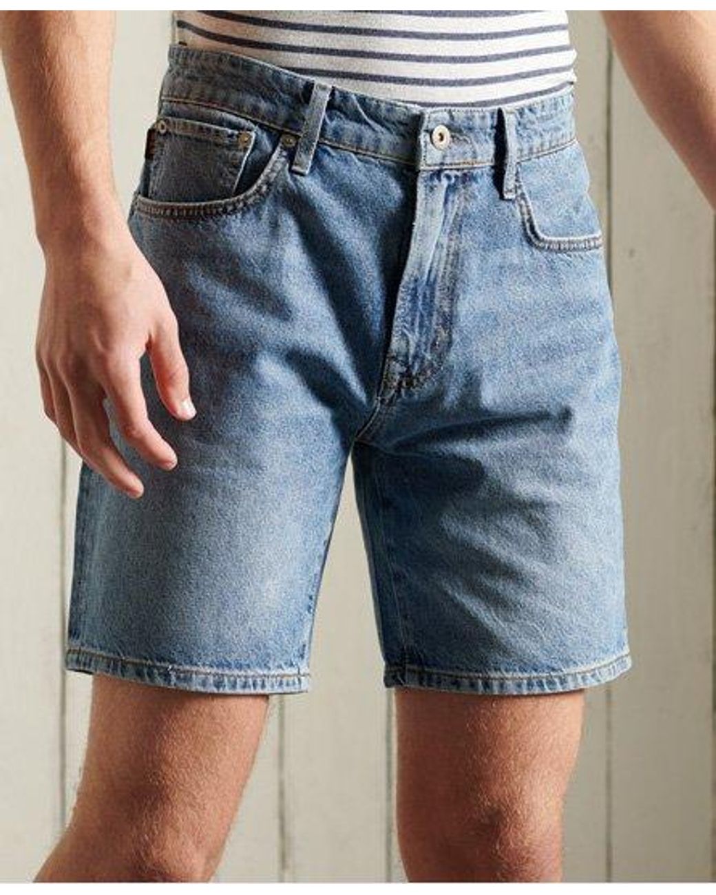 Superdry Denim Taper Shorts in Light Blue (Blue) for Men | Lyst