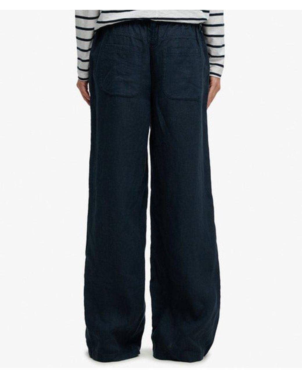 Superdry Blue & Co Linen Low Rise Pants