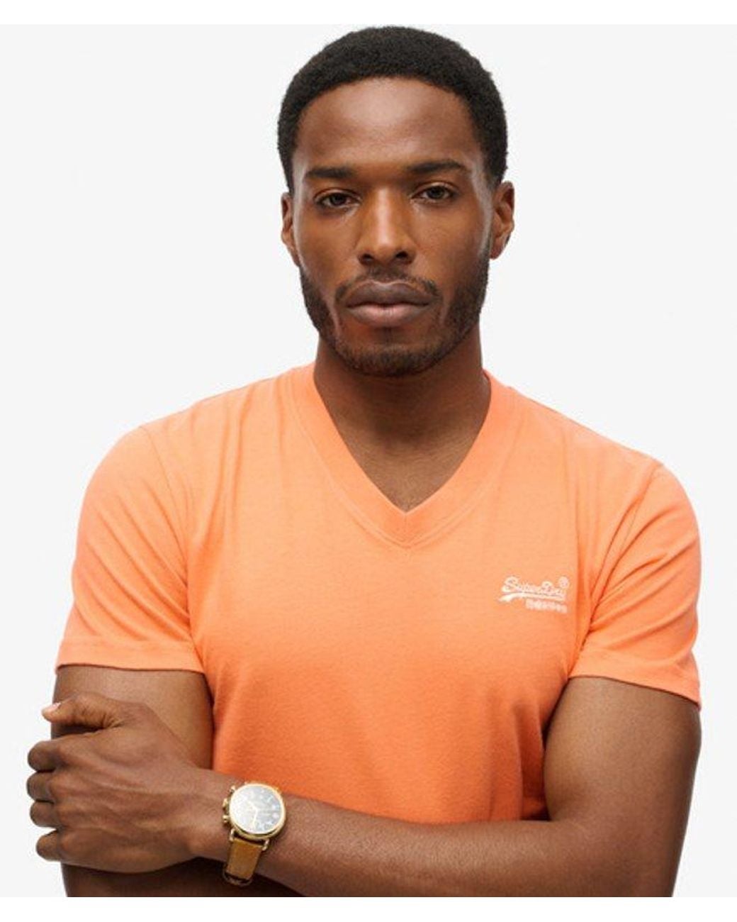 Superdry Orange & Co Organic Cotton Essential Logo V Neck T-shirt for men