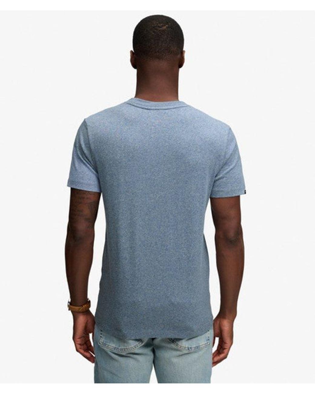 Superdry Blue & Co Essential Company Logo Embroidered T-shirt for men