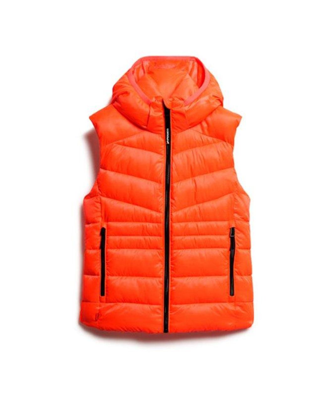 Superdry Red & Co Hooded Fuji Quilt Padded Gilet