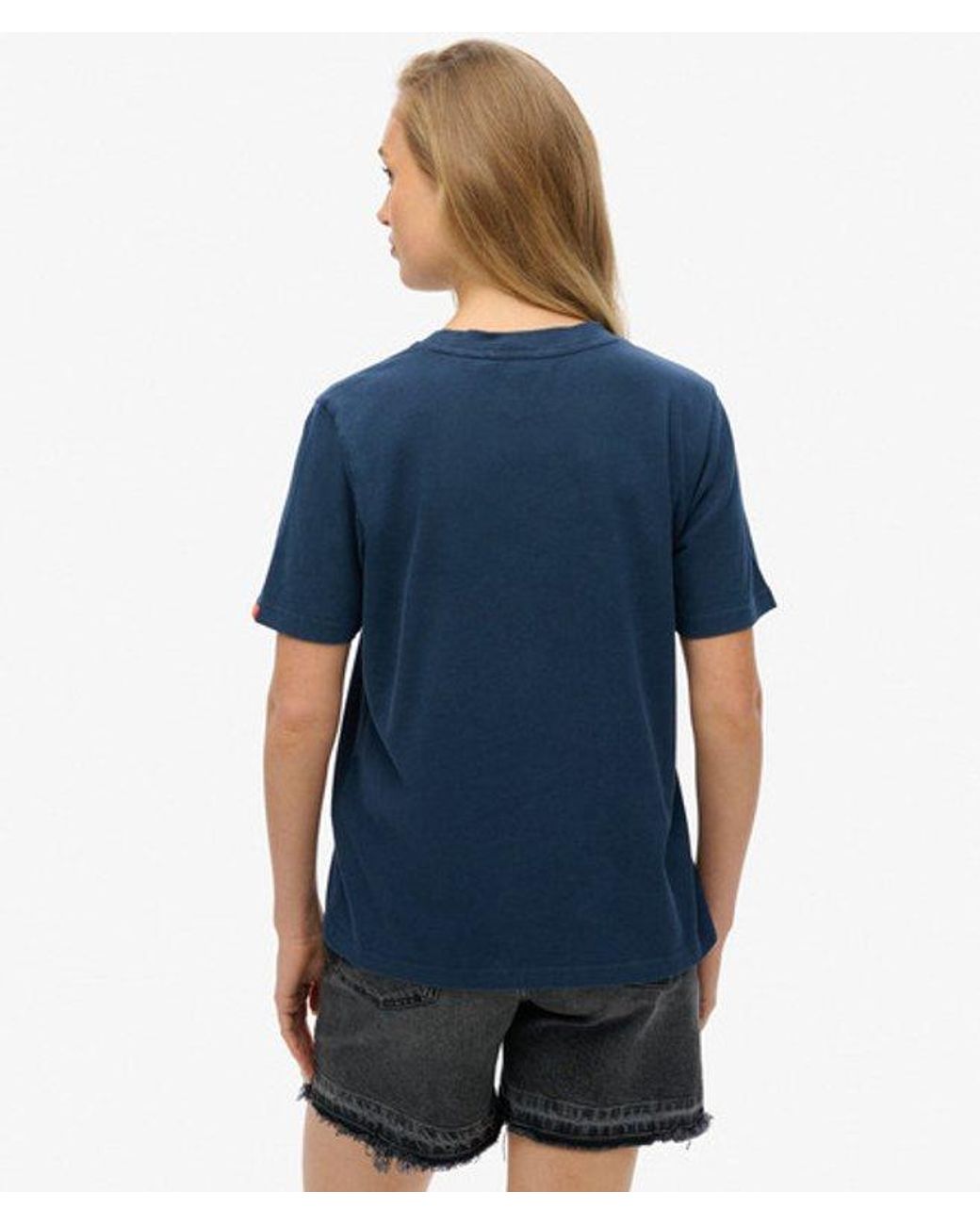 Superdry Blue Embellished Varsity Relaxed T-Shirt