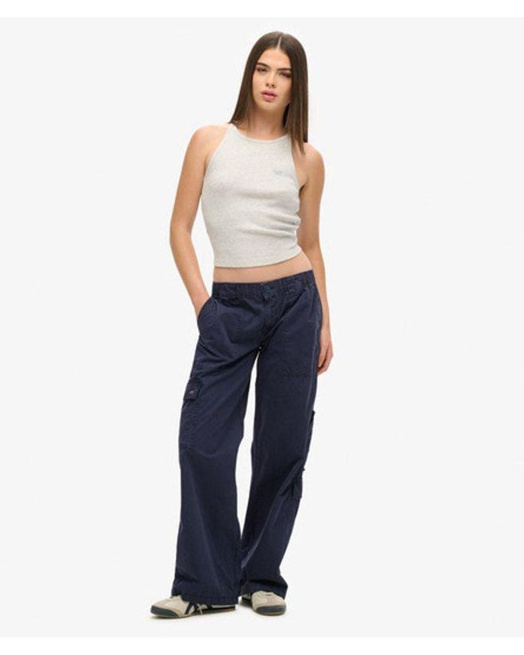 Superdry Blue & Co Low Rise Embroidered Cargo Pants