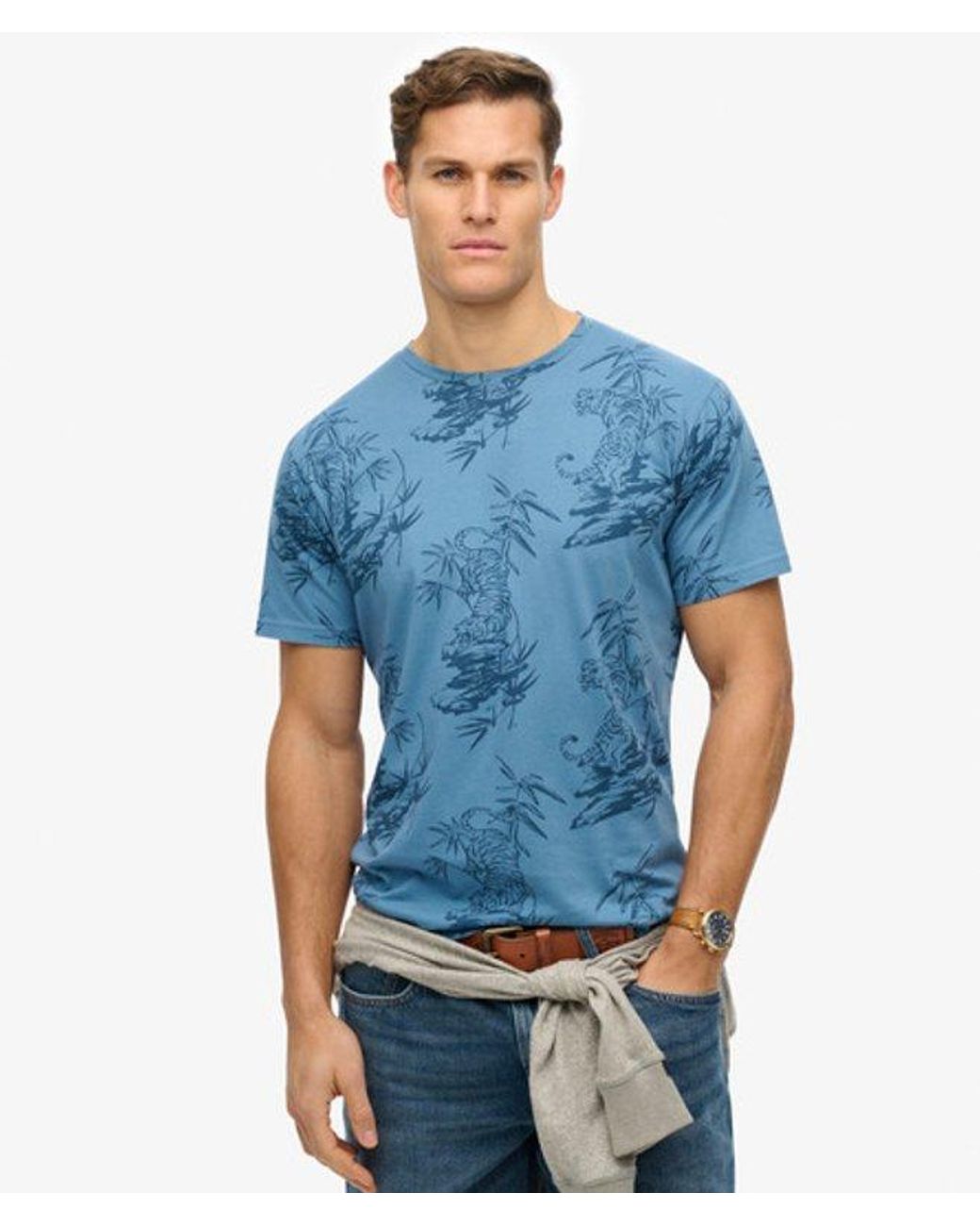 Superdry Blue & Co Classic Essential Printed T-shirt for men