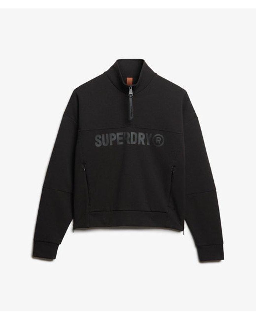 Superdry Black & Co Active Tech Logo Relaxed Half Zip Sweatshirt