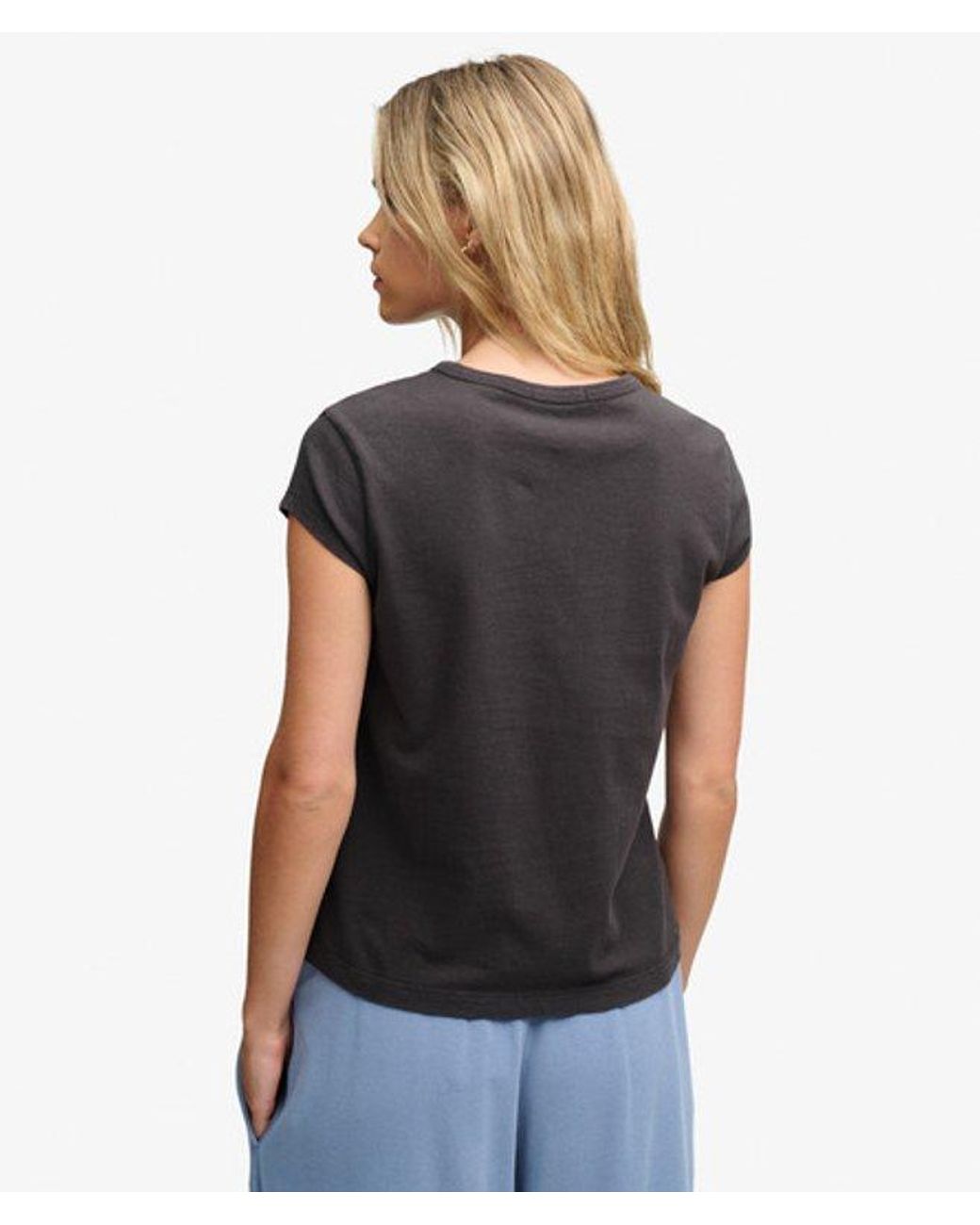 Superdry Black & Co Athletic Essentials Graphic Notch Neck T-shirt