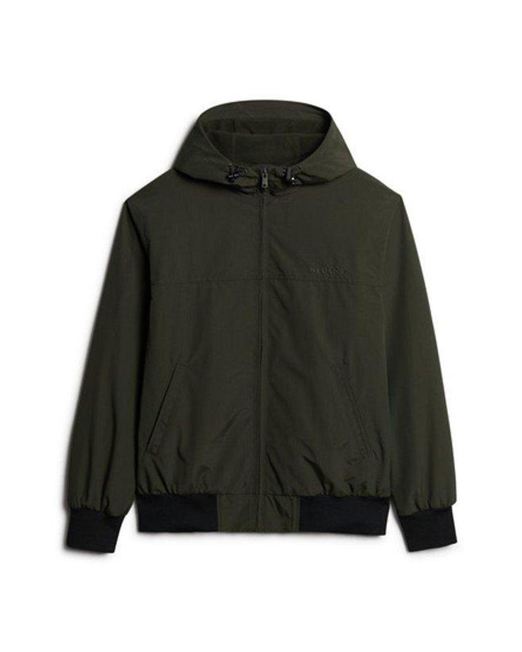Superdry Green & Co Classic Embroidered Logo Surplus Nylon Hooded Bomber Jacket for men