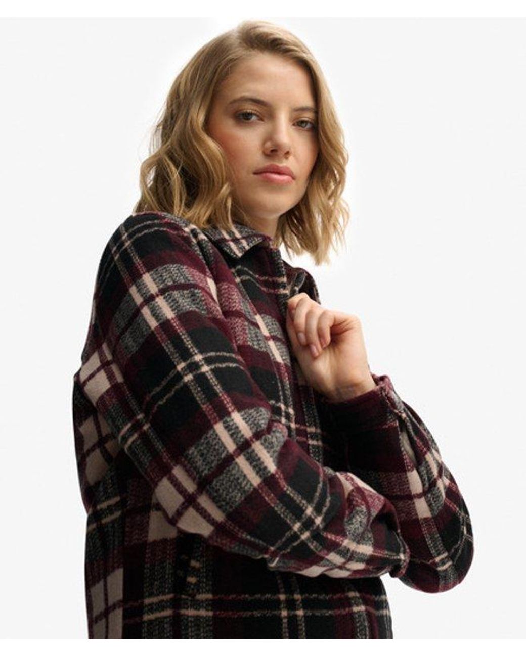 Superdry Black & Co Checked Ranch Quilted Jacket
