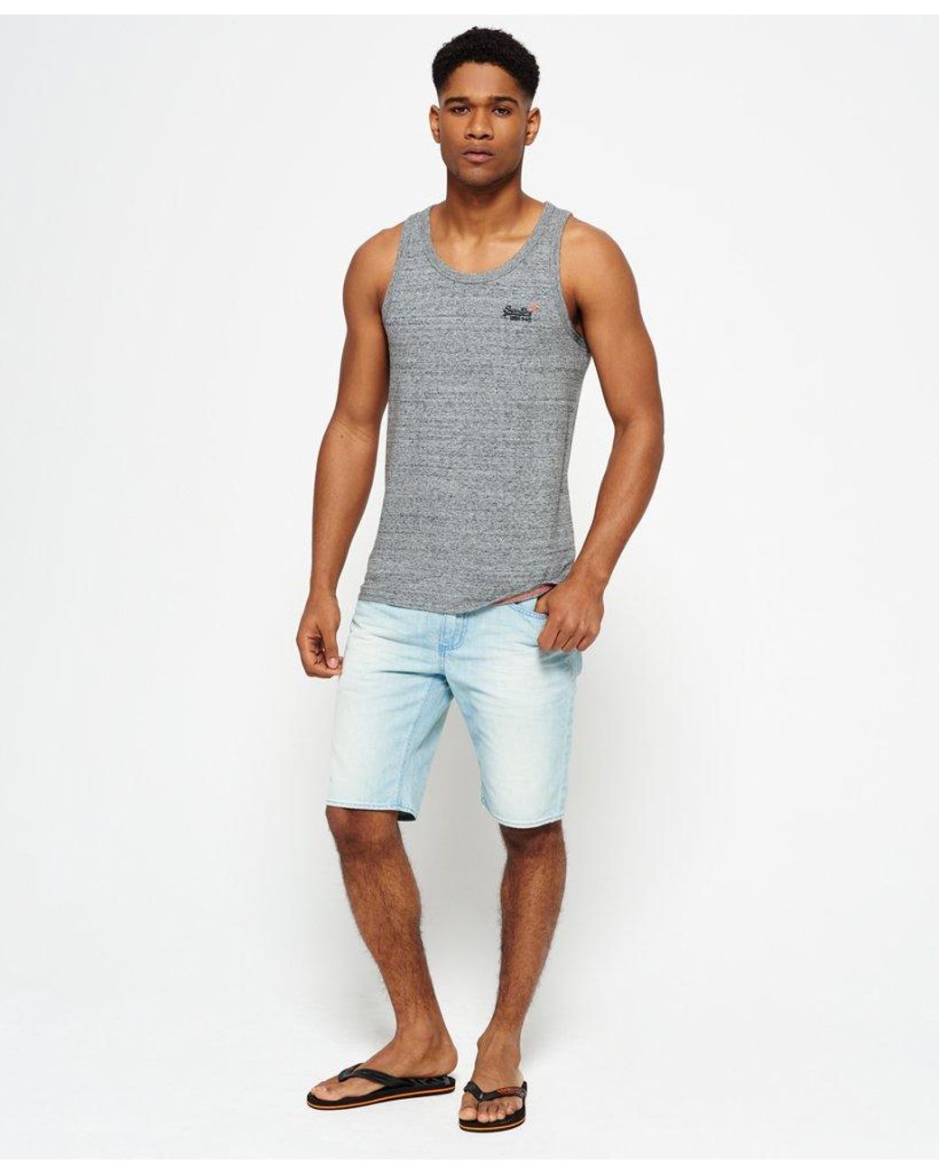 Superdry Officer Slim Denim Shorts Blue for Men | Lyst