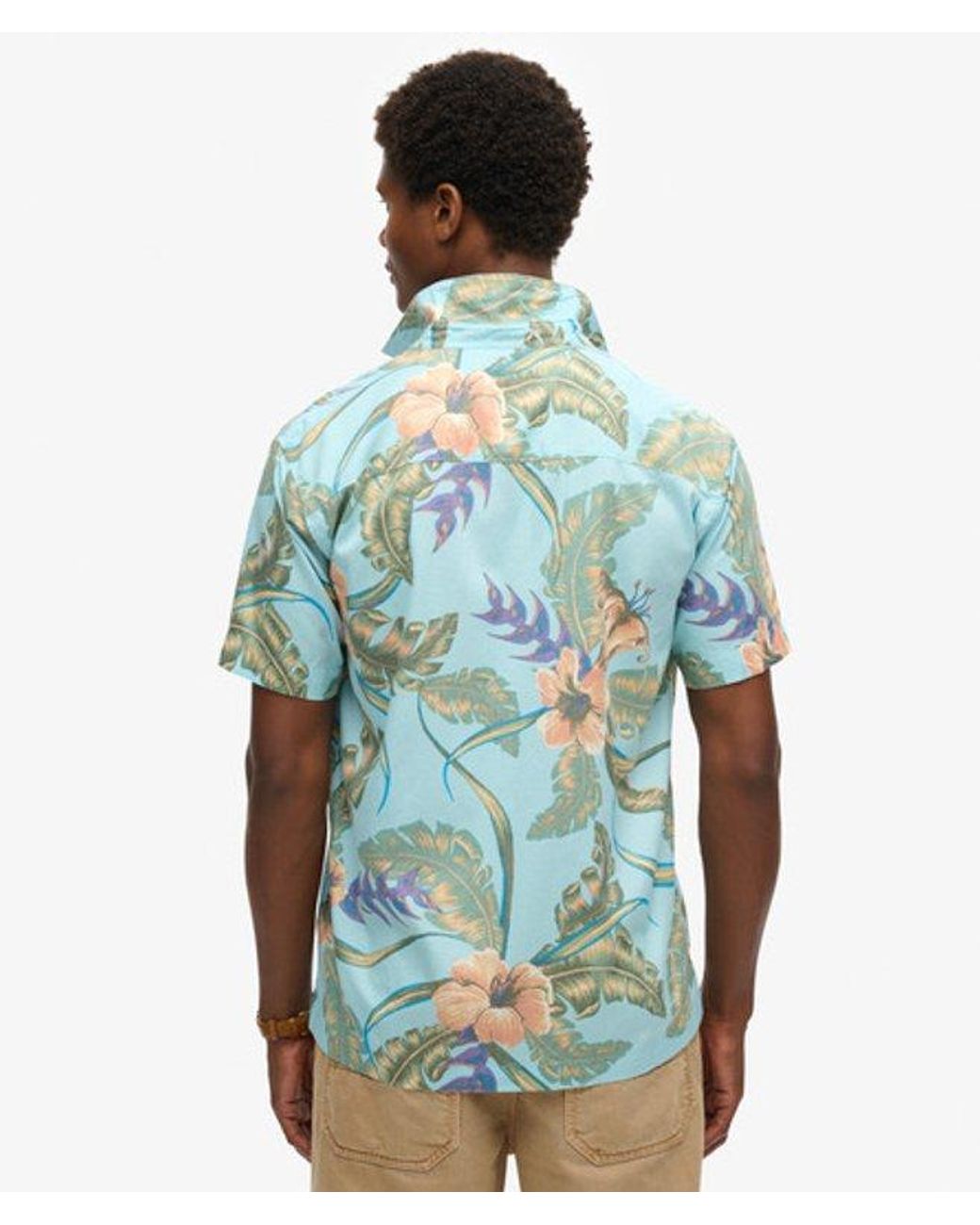 Superdry Blue & Co Hawaiian Shirt for men
