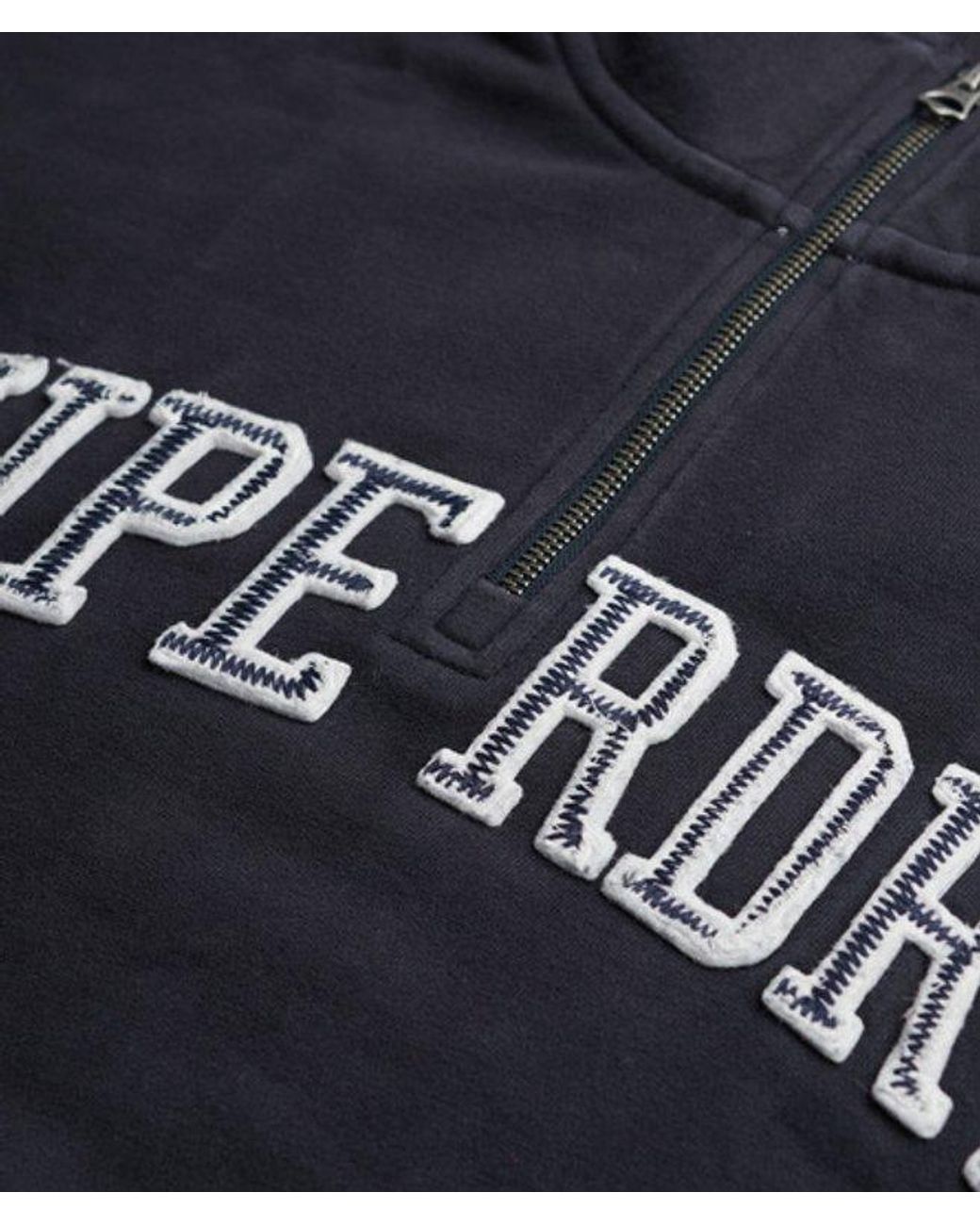 Superdry Black & Co Athletic Essentials Applique Half Zip Sweatshirt
