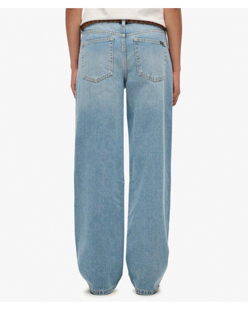 Superdry Blue & Co Organic Cotton Mid Rise Wide Leg Jeans