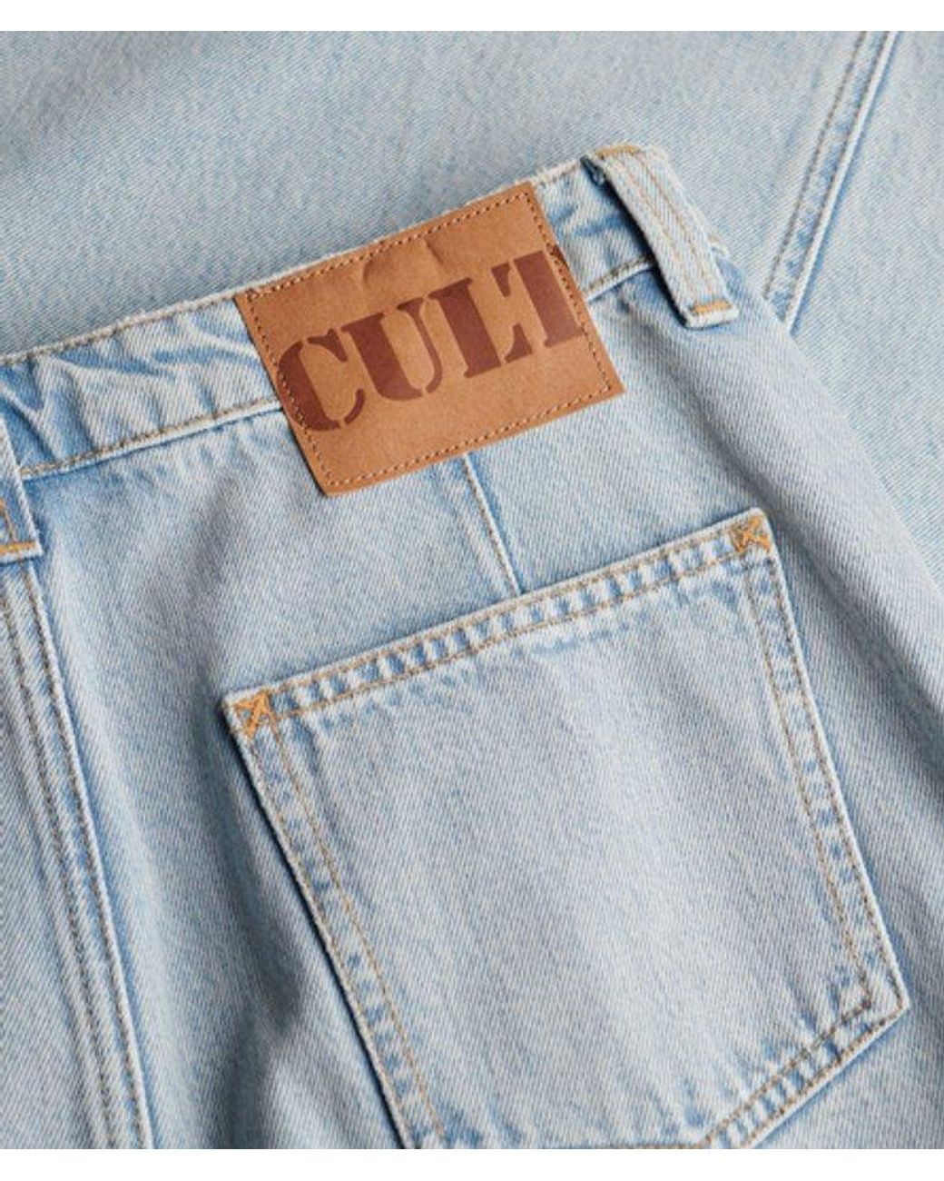 Superdry Denim Cargo Maxi Rok in het Blue